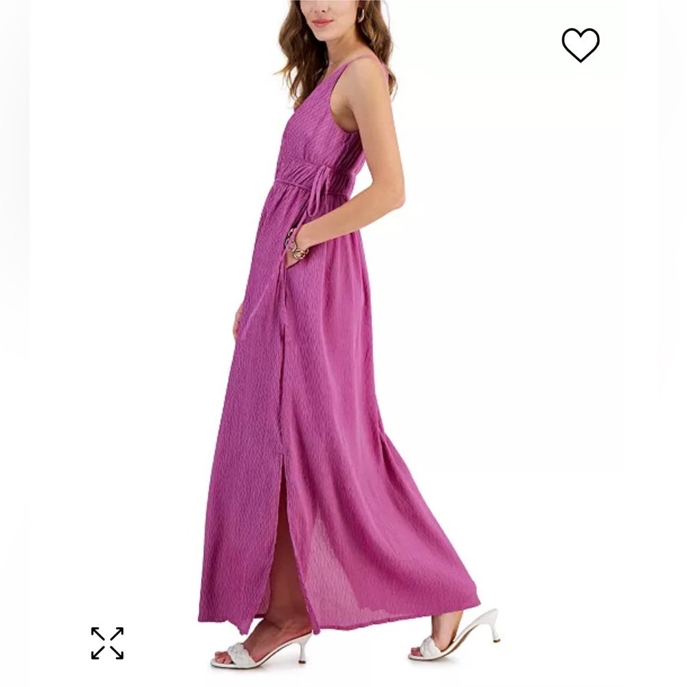 Taylor V-Neck Side-Slit Maxi Dress in Orchid Size S